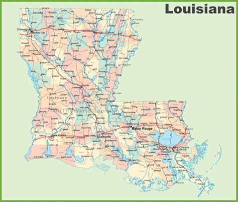 Road Map Of Louisiana With Cities Louisiana State Map
