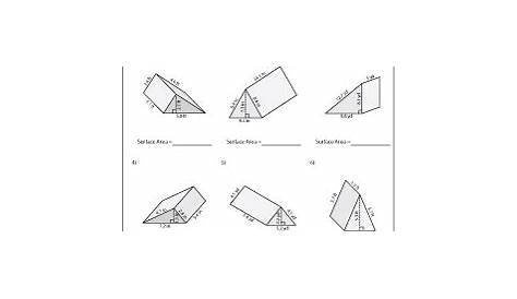 Find Surface Area Triangular Prism 6th Grade