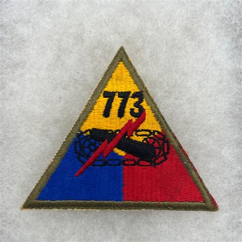 Us Army 773rd Tank Battalion Armored Triangle Patch Post Ww2 Fitzkee