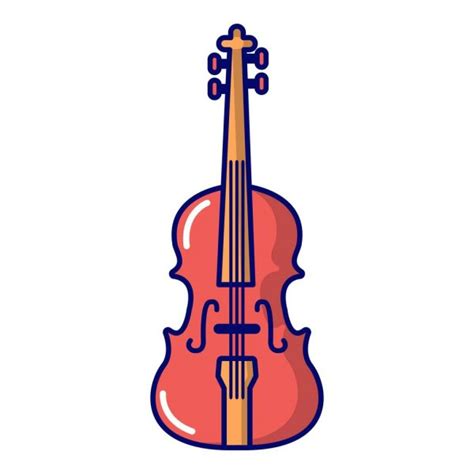Animado Violin Dibujo Dibujos Animados Icono De Violín — Vector De