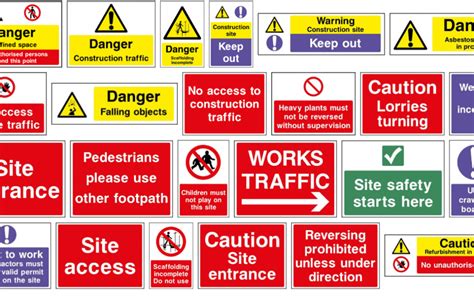 Construction Building Site Safety Sign Caution Lorries Facility