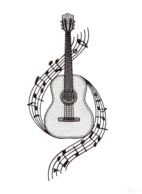 Guitar Embroidery Design Guitar Drawing Music Drawings Guitar Sketch