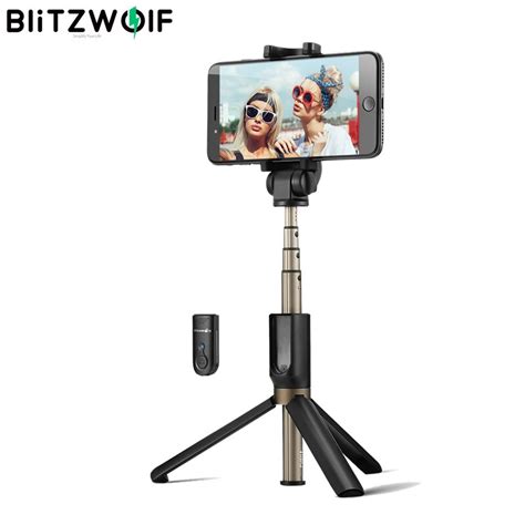 blitzwolf bw bs3 3 in 1 wireless bluetooth selfie stick tripod mini extendable monopod universal fo