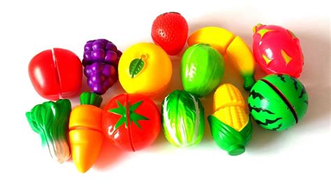 Learn Fruits And Vegetable Names By Cutting Velcro Toys Youtube
