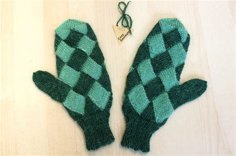 Warm Mohair Knitted Two Colors Green Mittens Green Mittens Mohair
