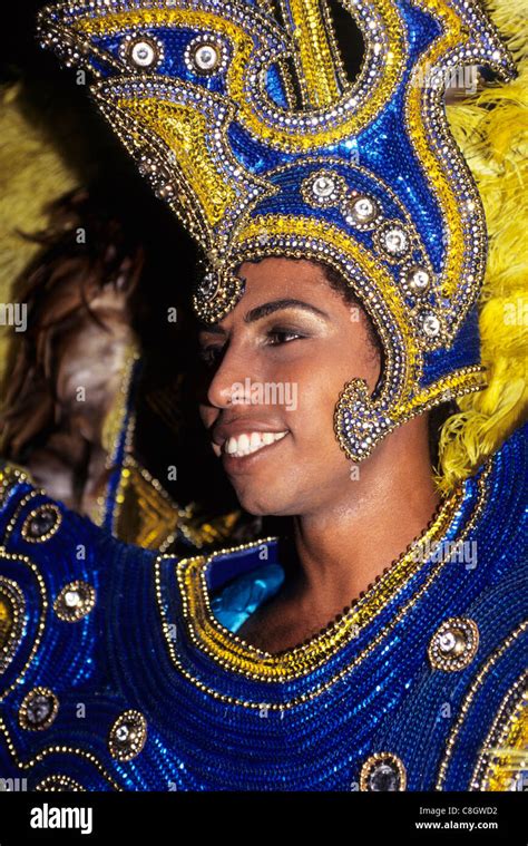 Rio De Janeiro Brazil Carnival A Woman In A Very Ornate Headdress