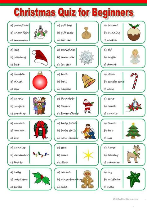 Christmas Vocabulary Quiz English Esl Worksheets In 2022 Christmas