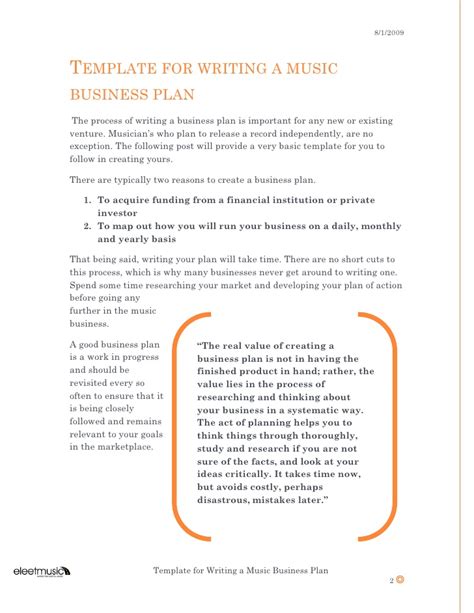 How to start a music production business | including free music business plan template. Template For Writing A Music Business Plan