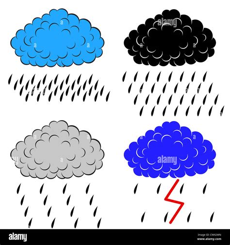 Clouds With Precipitation Vector Illustration Stock Photo Alamy