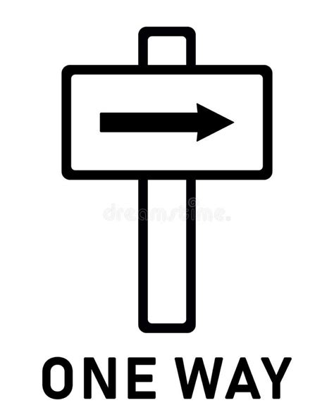 One Way Sign Arrow On Direction Plane Vector Illustration Stock
