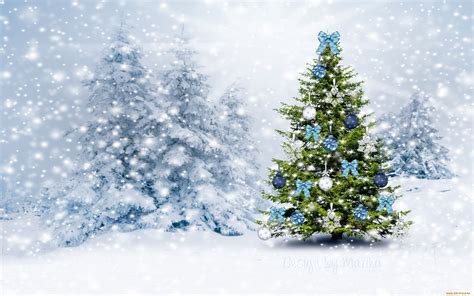 870014 Winter Christmas Night Snow Spruce Christmas Tree Fairy