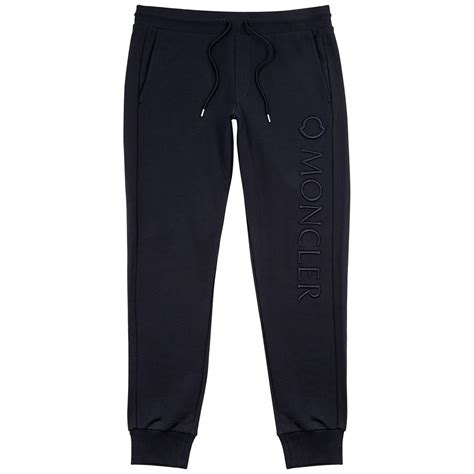 Moncler Moncler Navy Logo Embroidered Cotton Sweatpants Editorialist