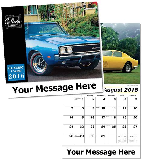 Personalized Classic Cars Calendars Custom Printed In Bulk Promotional