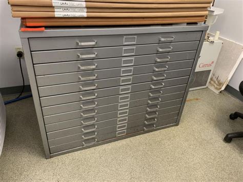12 Drawer Blueprint Cabinet With Contents