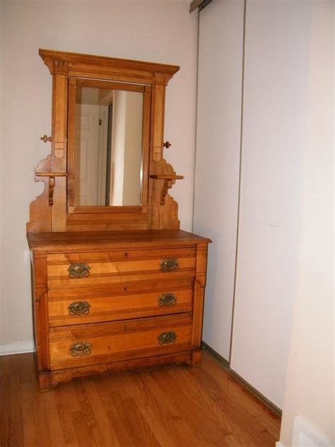 Antique Solid Wood Dressermirror With Two Shelves Nepean Ottawa Mobile