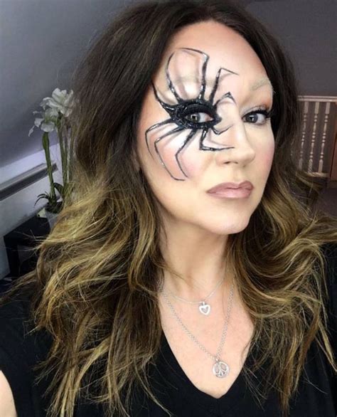 Spiderhalloween Makeup Black Eye Makeup Spider Face Painting Girl