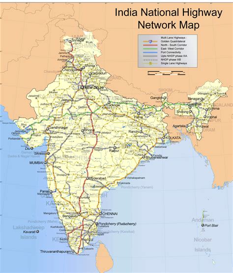 Road Map Of India Map Of The World
