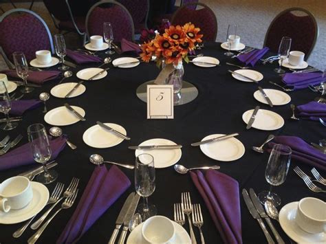 Purple Table Settings Table Runners Wedding Orange Centerpieces