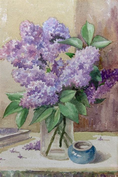 Vintage Home Lilacs Watercolour By Libertys Irene Holdway Floral