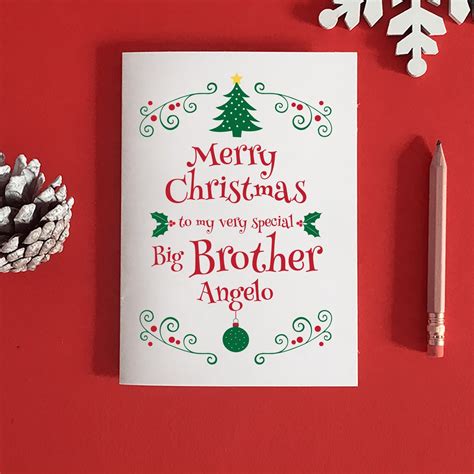Brother Christmas Card Brother Christmas T For Brother Etsy