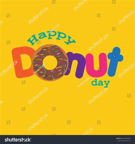 Happy National Doughnut Day Celebration Vector Stock Vector Royalty Free 1626506659