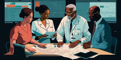 Medical Team Collaborating Stock Illustration Illustration Of Male