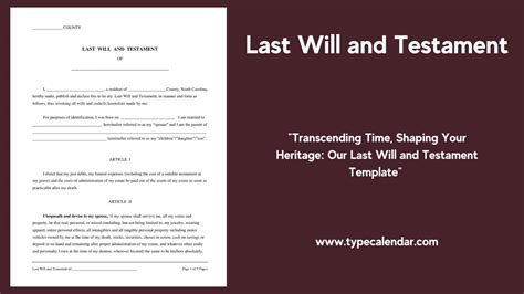Free Printable Last Will And Testament Templates Pdf Word