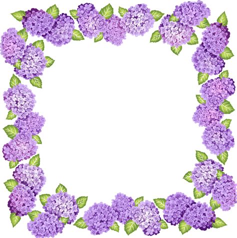 Cute Transparent Purple Flowers Frame Clipart Best Clipart Best