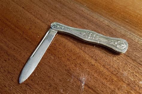 Antique Sterling Silver Pocket Knife Early 1850s Victorian Pocket