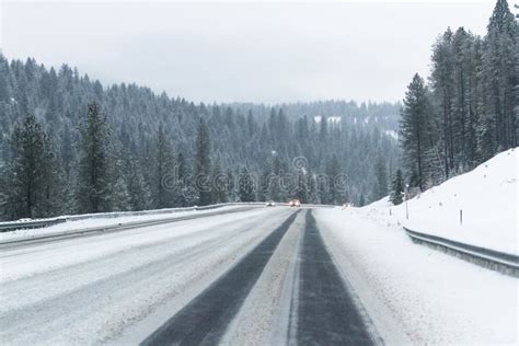 Winter Driving Conditions Stock Image Image Of Idaho 89289909