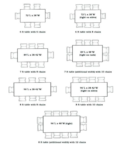 Dining Room Size For 10 Person Table Dining Tables Measurements Sizes