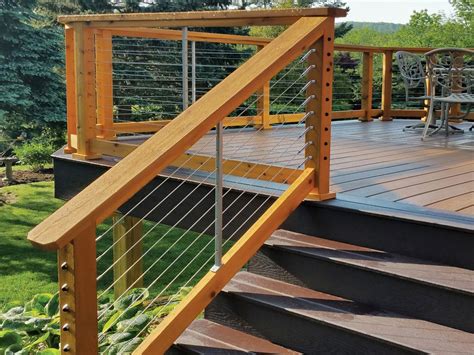 Cablerail Stair Kits For Wood Railings Exterior Stair Railing