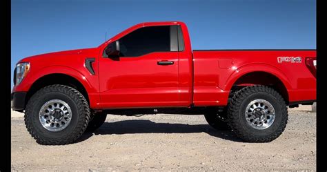 2022 F 150 Single Cab In Race Red On 37s F150gen14 2021 Ford F