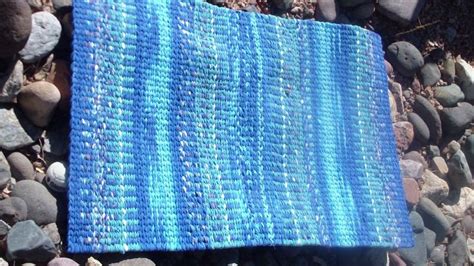 Caribbean Ocean Twined Rag Rug Rag Rug Twining Woven Rug