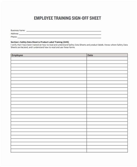 50 Osha Training Sign In Sheet