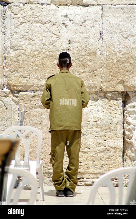 Young Man Praying At The Western Wall Hi Res Stock Photography And