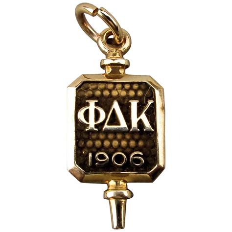 Vintage Phi Delta Kappa 10k Gold Key Pendant Charm Fob 1906 Ruby Lane