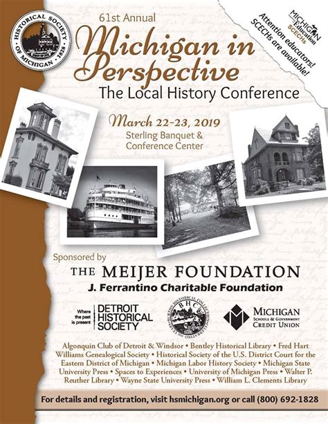 2019 Michigan In Perspective The Local History Conference Detroit