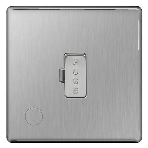 Bg Nexus Screwless Flat Plate Brushed Steel Switches And Sockets Grey