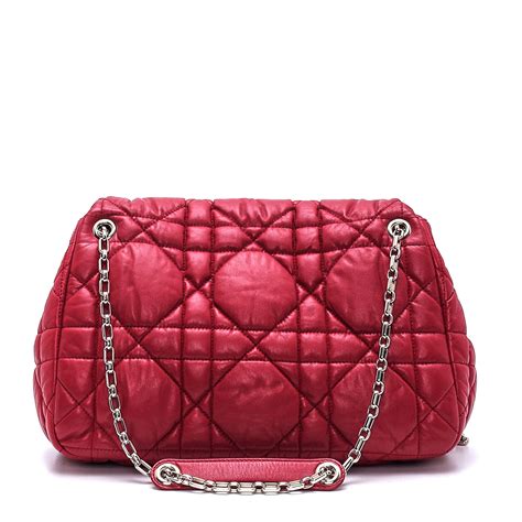 christian dior red cannage leather miss dior bag