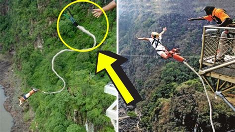 Woman Bungee Jumps Before The Instructor Sees A Deadly Mistake Youtube
