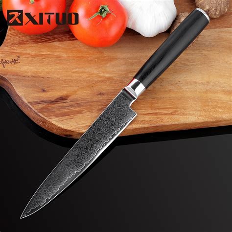 Xituo High Quality 5inch Chef Knives Japanese Damascus Steel Santoku