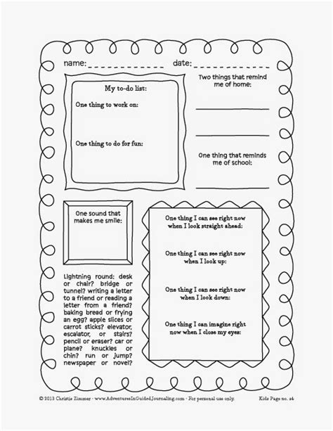 Adventures In Guided Journaling Printable Journal Pages For Kids