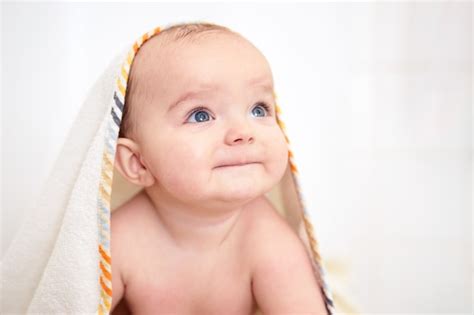 Premium Photo Cute Baby Boy Sitting After Bathing