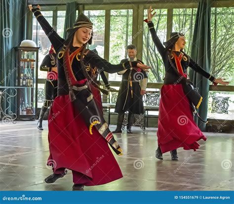 Georgian Women Dancers Attiredin Traditional Folk Dresses Editorial Stock Image Image Of
