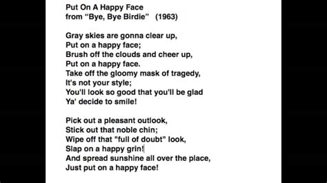 The Best 8 Put On A Happy Face Lyrics Cakeartbox