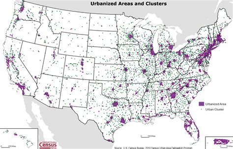 Usa Urban Areas Clusters Map