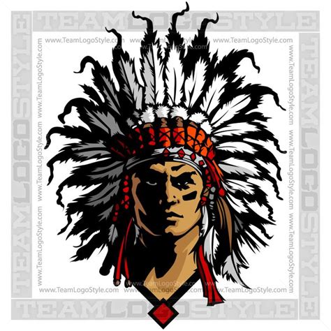Chief Mascot Indian Headdress Vector Format  Eps Native American