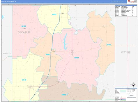 Decatur County Ia Wall Map Color Cast Style By Marketmaps