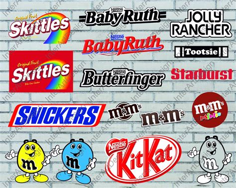 Candy Logos Svg Bundle Candy Brands Svg Mandms Svg Baby Ruth Etsy